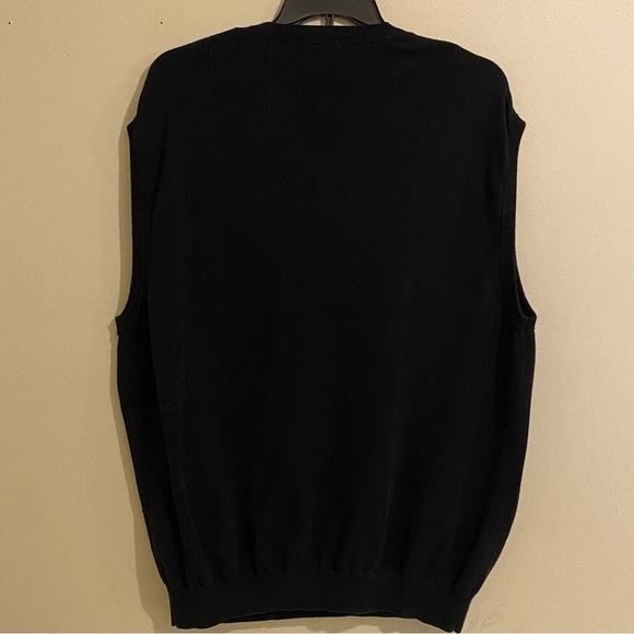 Cotton Traders Men’s 2XLT Sweater Vest Black Sleeveless Pullover V-Neck Vintage - Picture 4 of 8